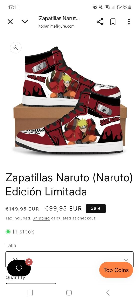 Zapatillas Naruto - Talla 44