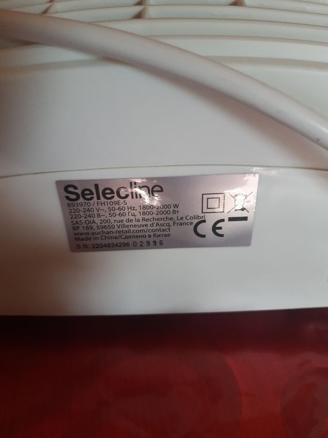 Calefactor Selecline blanco 2 velocidades