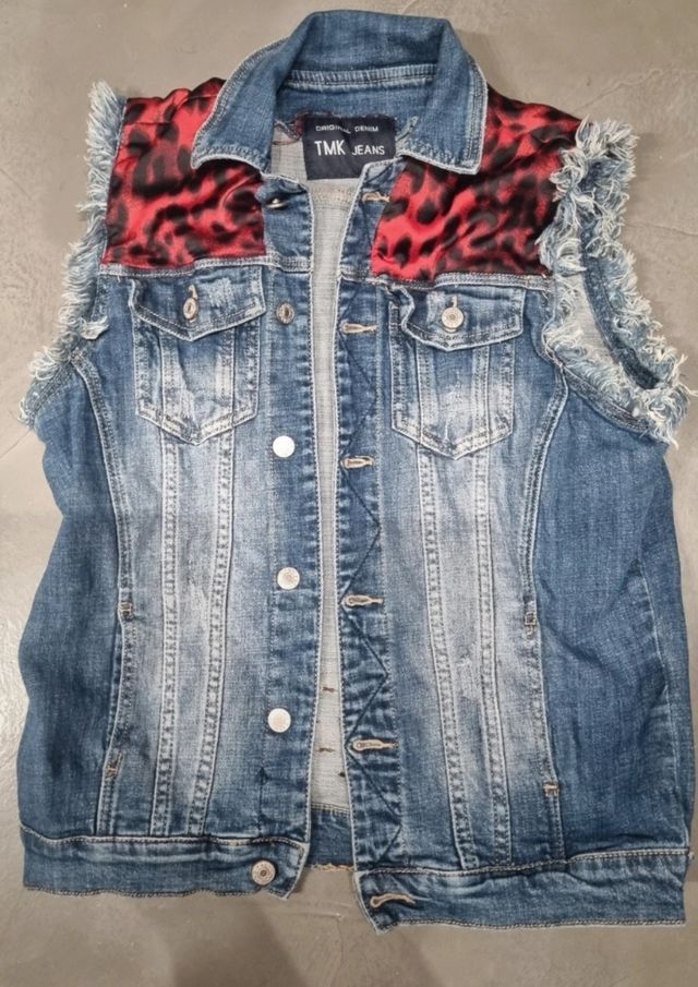 Chaleco Misfits red leoapard punk rock L