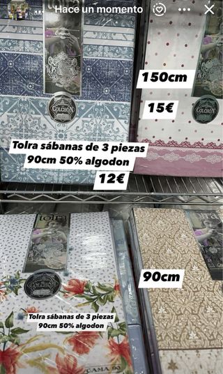 Sábanas Tolrá 3pcs Algodón/Poliéster