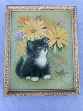 Cuadros artista K.Chin gatitos antiguos
