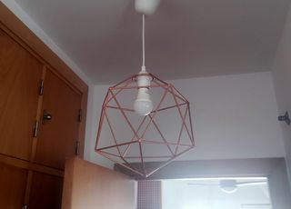 Lámpara colgante rosa metalizado