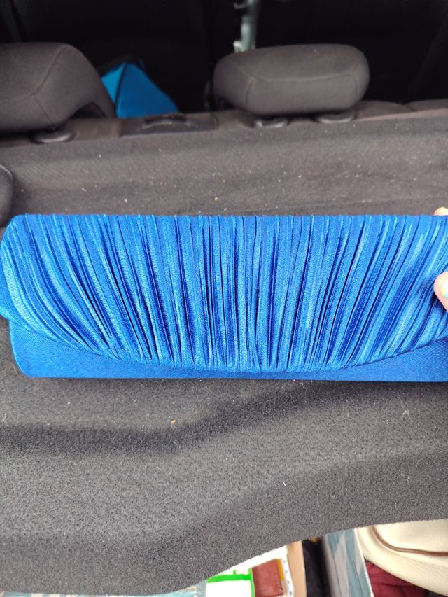 Bolso fiesta azul plisado