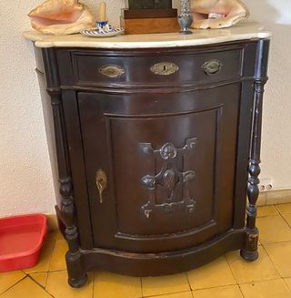 Cómoda antigua mármol - madera