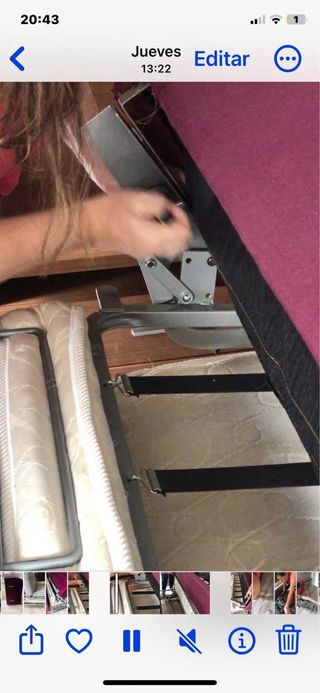 Sofá cama italiano - Gris y morado de metal