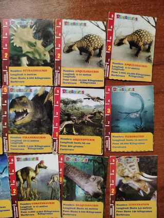 18 Cromos Dinosaurios - Galletas