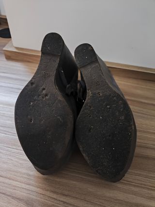 Tacones cuña grises talla 38