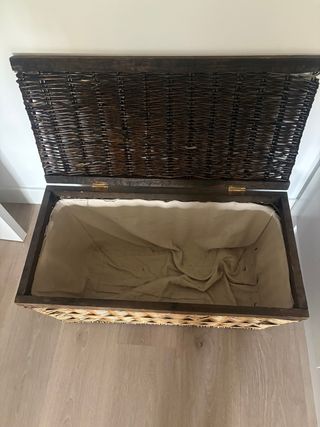 Baúl mimbre marrón - almacenaje