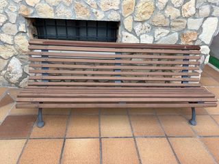 Banco madera y hierro - marrón