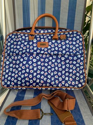 Bolso bandolera MSK, azul con flores