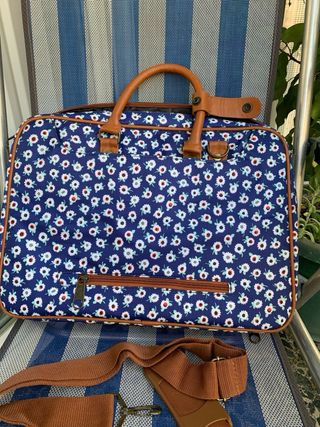 Bolso bandolera MSK, azul con flores