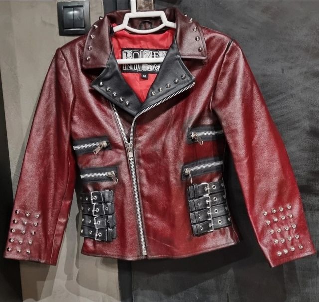 Chaqueta cuero Poizen Industrie roja
