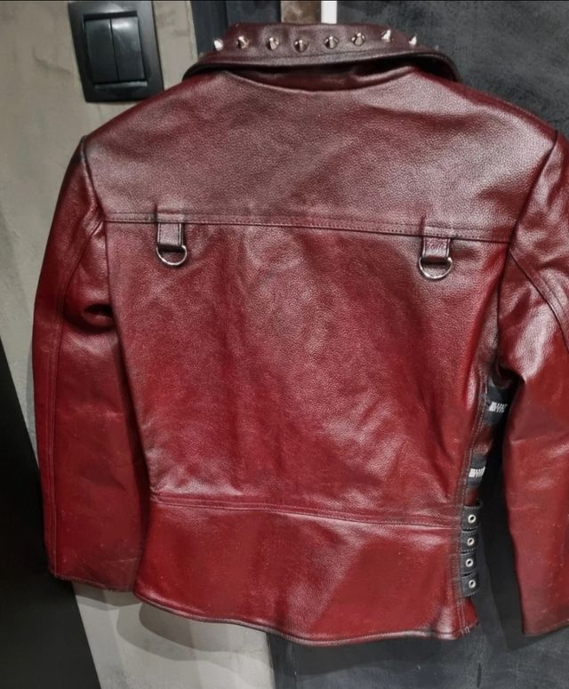 Chaqueta cuero Poizen Industrie roja