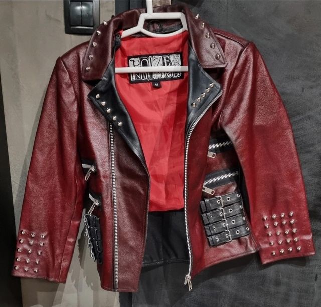 Chaqueta cuero Poizen Industrie roja