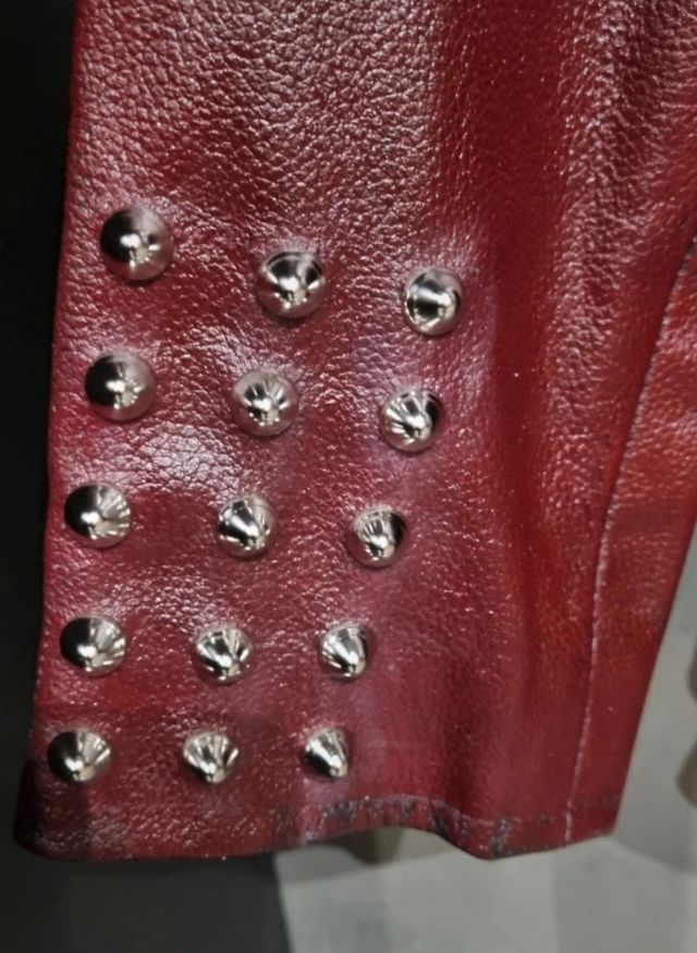 Chaqueta cuero Poizen Industrie roja