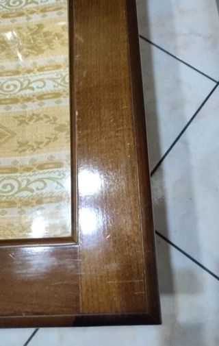 Tavolino legno con ripiano vetro