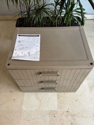 Cajonera mimbre 3 cajones beige