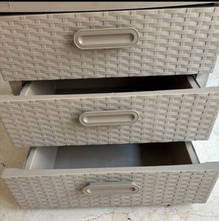 Cajonera mimbre 3 cajones beige