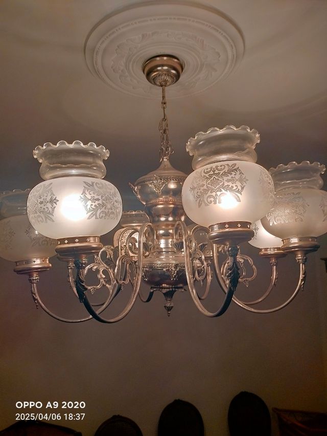 Lampara plata 8 brazos - Salón