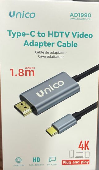 Cable adaptador Unico Type-C a HDMI