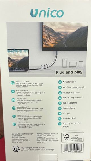Cable adaptador Unico Type-C a HDMI