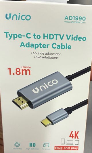 Cable adaptador Unico Type-C a HDMI