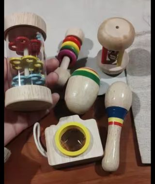 Juguetes musicales madera bebé (6 unid.)