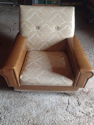 2 Sillones vintage beige y marrón