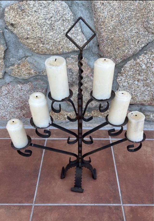 Candelabro forja 6 brazos