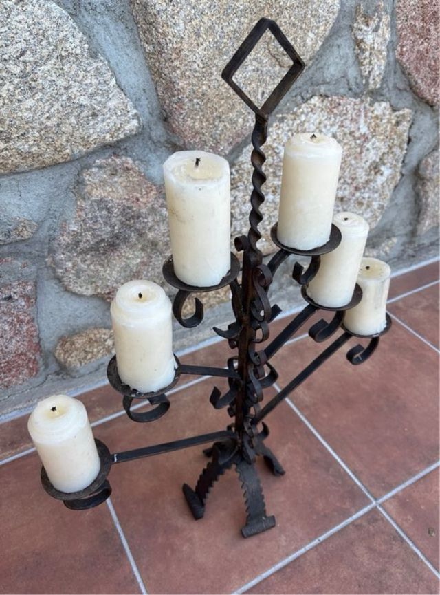 Candelabro forja 6 brazos