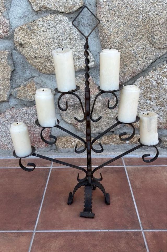 Candelabro forja 6 brazos