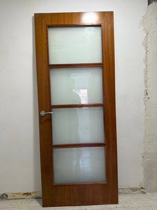 Puerta interior maciza cristal