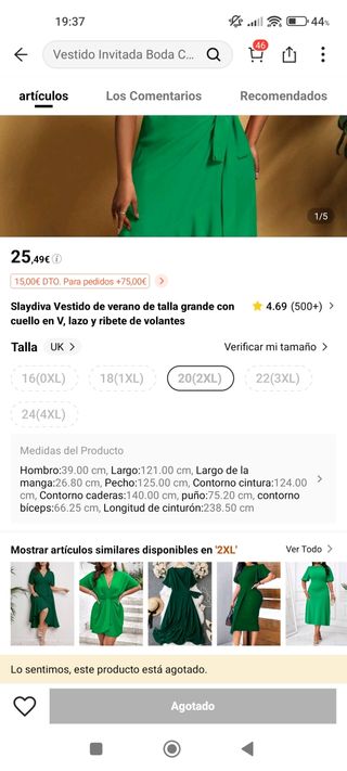 Vestido Shein curve verde