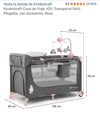 Cuna viaje Kinderkraft JOY Rosa