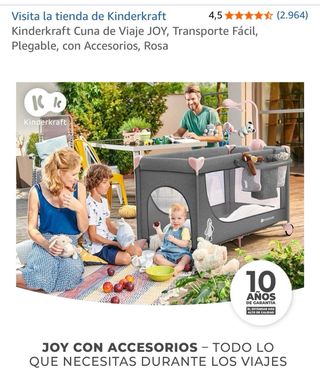 Cuna viaje Kinderkraft JOY Rosa