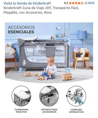 Cuna viaje Kinderkraft JOY Rosa