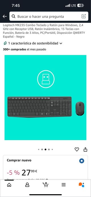 Logitech MK235 Teclado y Ratón
