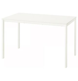 Mesa blanca metal y madera