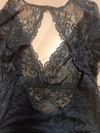 Body encaje negro - espalda abierta