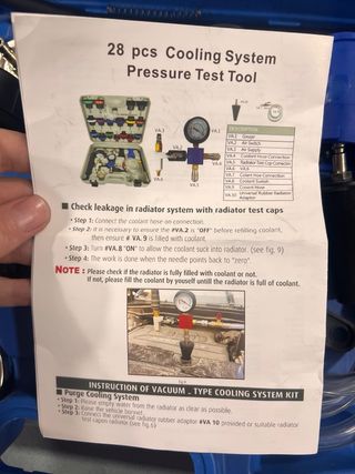 Teste de Pressão Radiador - 28 peças