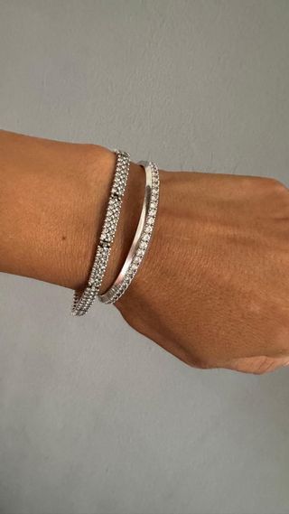 PULSERA BRAZALETE PLATA D LEY 925 CIRCONITAS MUJER