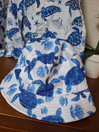 Conjunto playa: camisa, camiseta y gorro