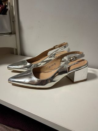 Zapatos Plataforma Plata