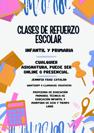 Clases de Refuerzo Escolar Infantil y Primaria