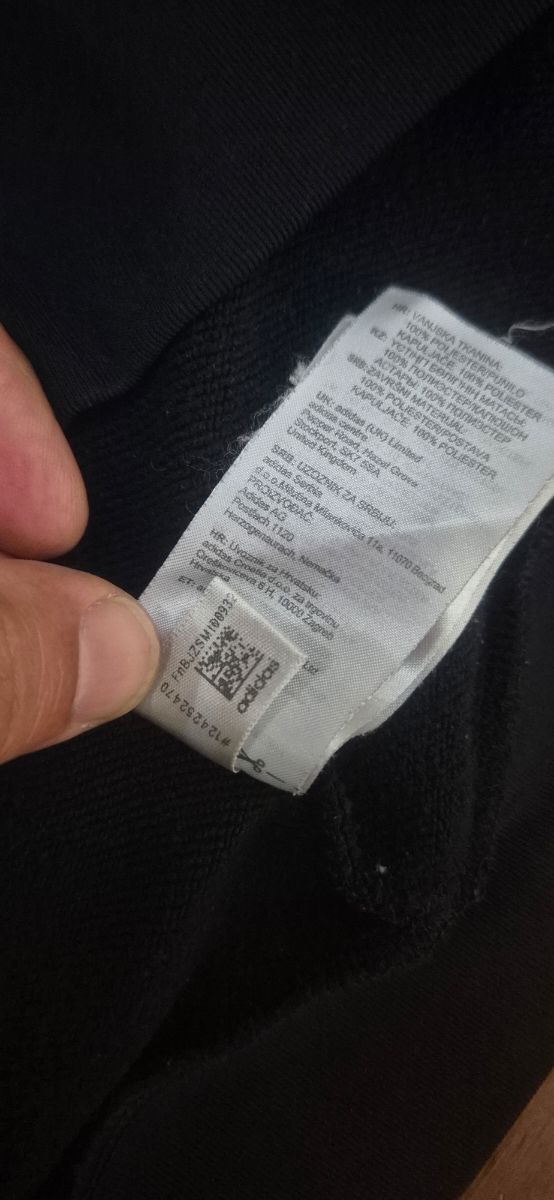 Felpa Adidas nera Tg S