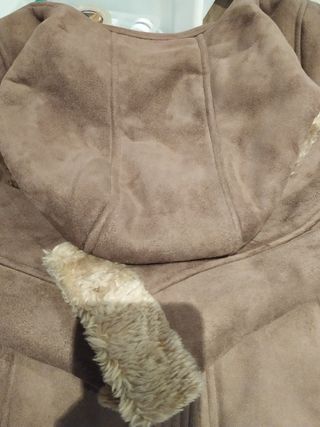 Abrigo cortefiel marrón borreguito