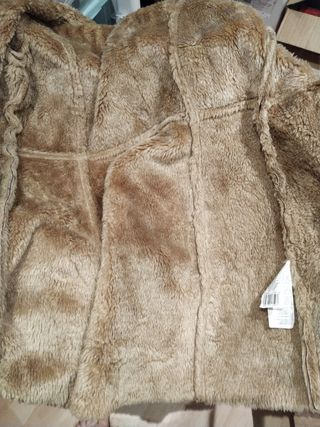 Abrigo cortefiel marrón borreguito