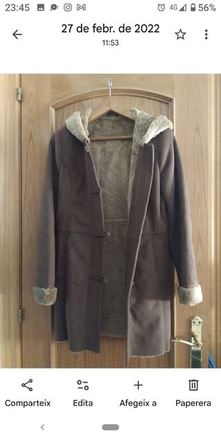 Abrigo cortefiel marrón borreguito