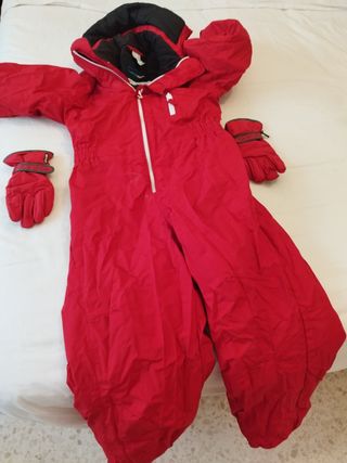 Mono nieve niño rojo - guantes