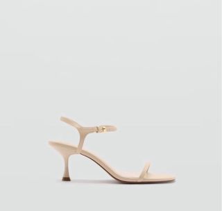 Sandalias Mango tacón kitten beige
